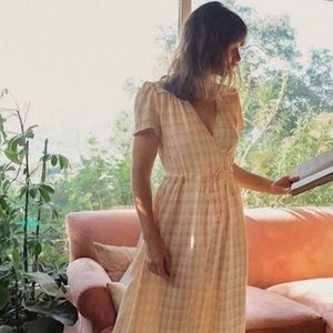 Christy Dawn Yellow Check Dress - RARE